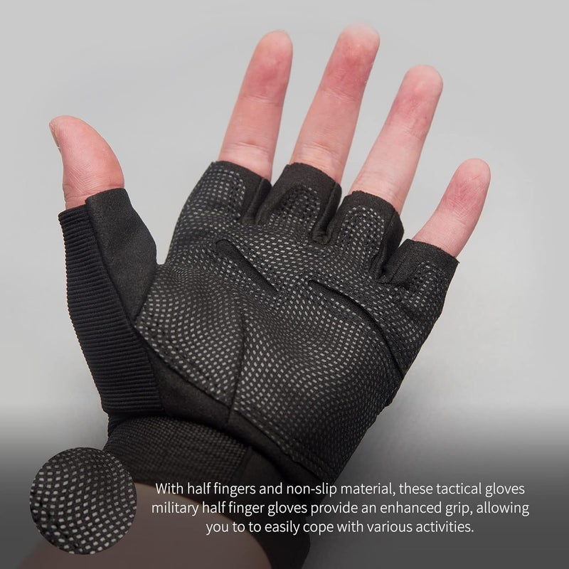 CHIMUYU Fingerless Tactical Half Finger Gloves for Men Women - Airsoft Shooting, Motorcycle, Bike Cycling, Driving, Hunting, Hiking, Riding Outdoor Sport - Image 3
